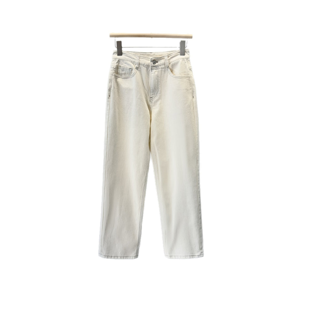 Damen Hoch sitzende Weitbein Denim Hose Shop Nory