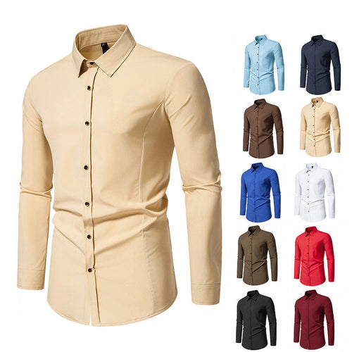 Herren modisches Langarmhemd mit elegantem Schnitt