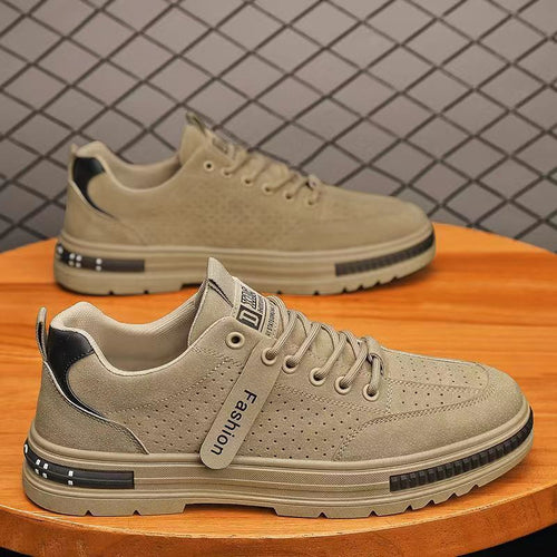 Herren Lässige Veloursleder-Sneaker mit perforiertem Obermaterial und robuster Profilsohle Shopy Nory