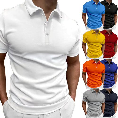 Herren nan schlank geschnittenes Stretch-Poloshirt mit Kentkragen und elastischem Saum Shopnory