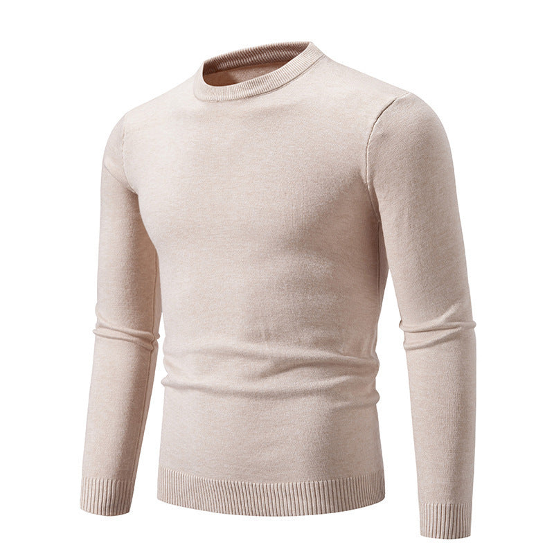 Herren eleganter Rundhals-Pullover aus feiner Baumwolle
