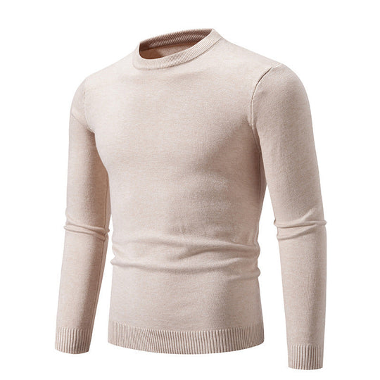 Herren eleganter Rundhals-Pullover aus feiner Baumwolle