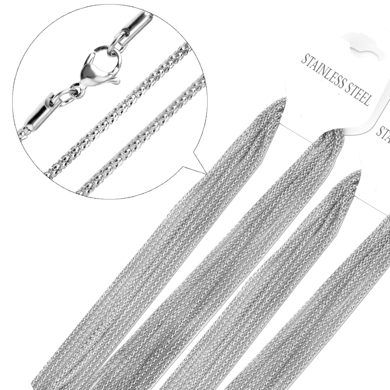Damen Edelstahl Kette mit verschiedenen Oberflächenstrukturen Shop Nory