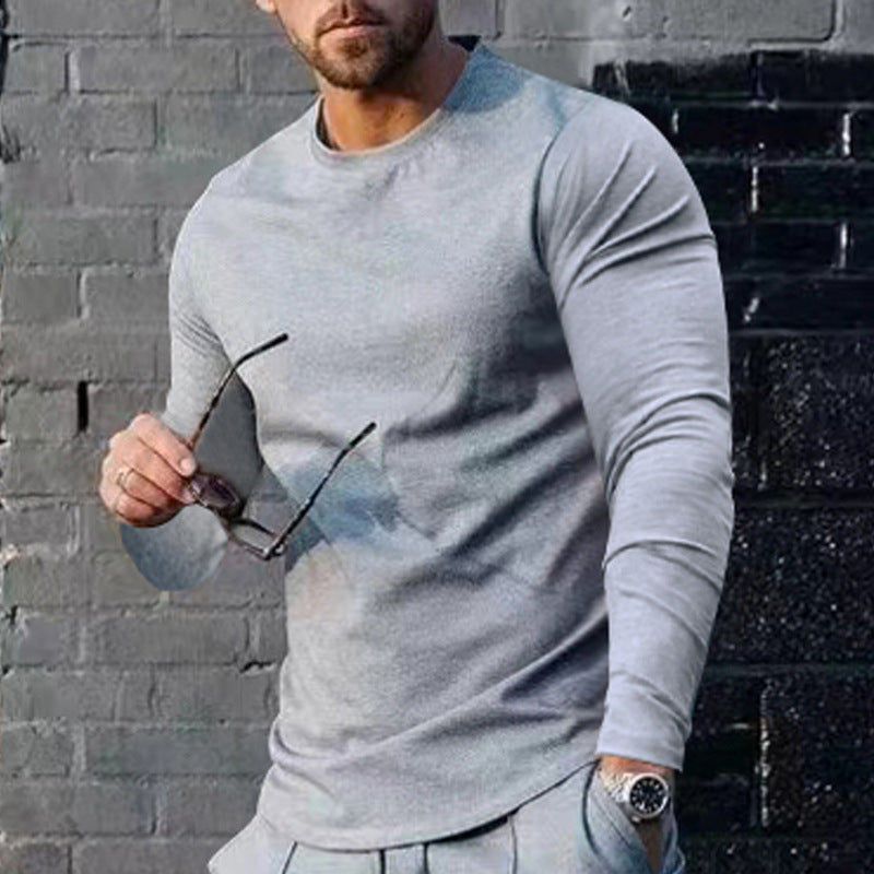 Herren langärmliges T-Shirt mit modischem Schnitt und hochwertigem Baumwollmix