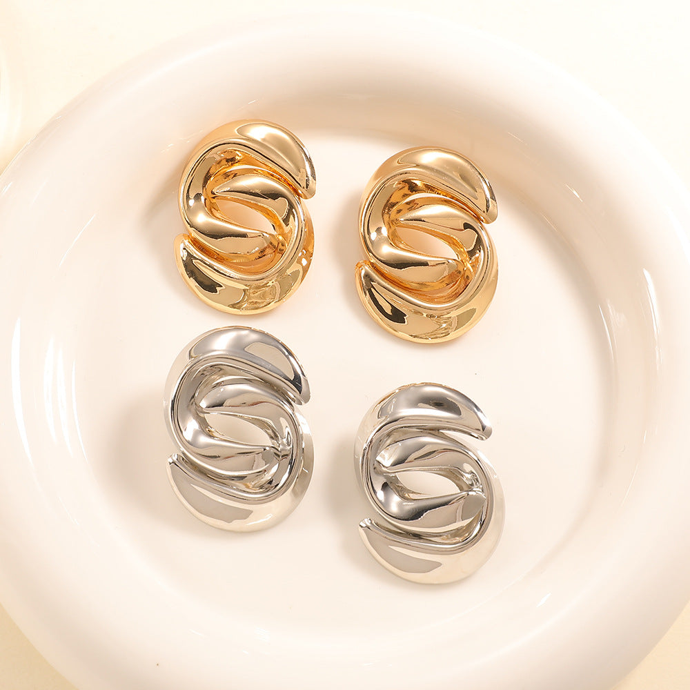 Damen Ohrstecker mit elegantem, geschwungenem Design Shop Nory 1784077352