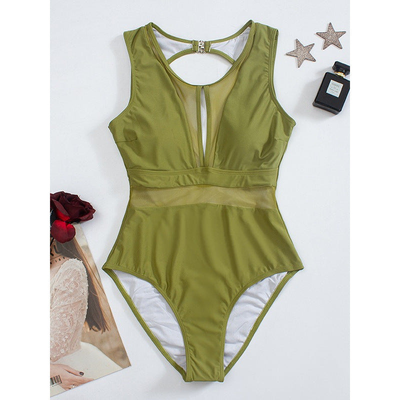 Damen Cut-Out Einteiler Badeanzug Shopnory