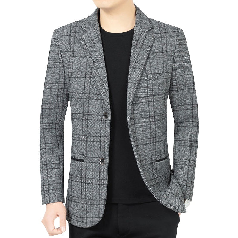 Herren Elegantes Karomuster-Sakko mit leichtem Stretch und Notch-Revers Shop Nory