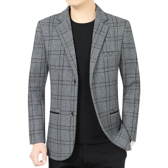 Herren Elegantes Karomuster-Sakko mit leichtem Stretch und Notch-Revers Shop Nory