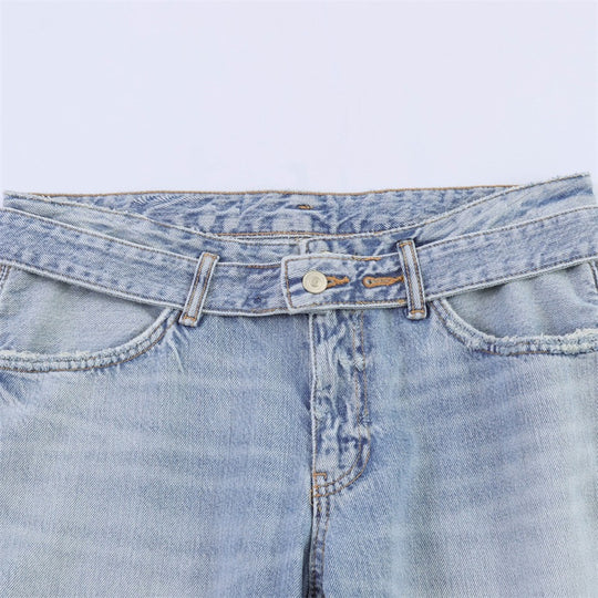 Damen Hochtaillierte weite Jeans-Culotte mit seitlichen Keileinsätzen Shop Nory