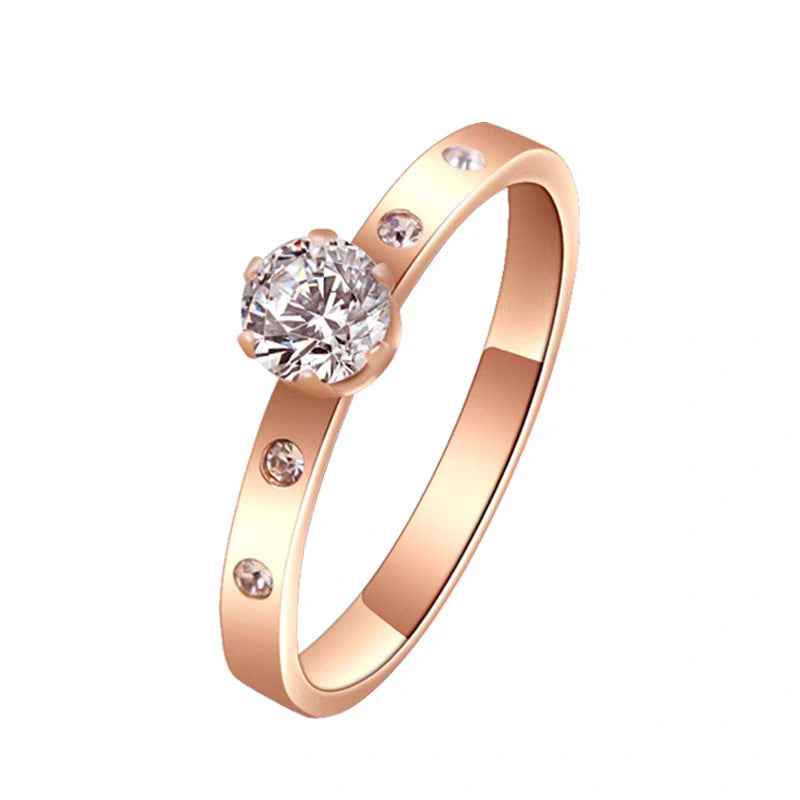 Damen Elegante Funkelnde Solitär Ring Shop Nory