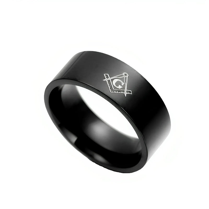 Herren Ring mit zeitlosem, poliertem Oberflächendesign und elegantem Symbol Shop Nory