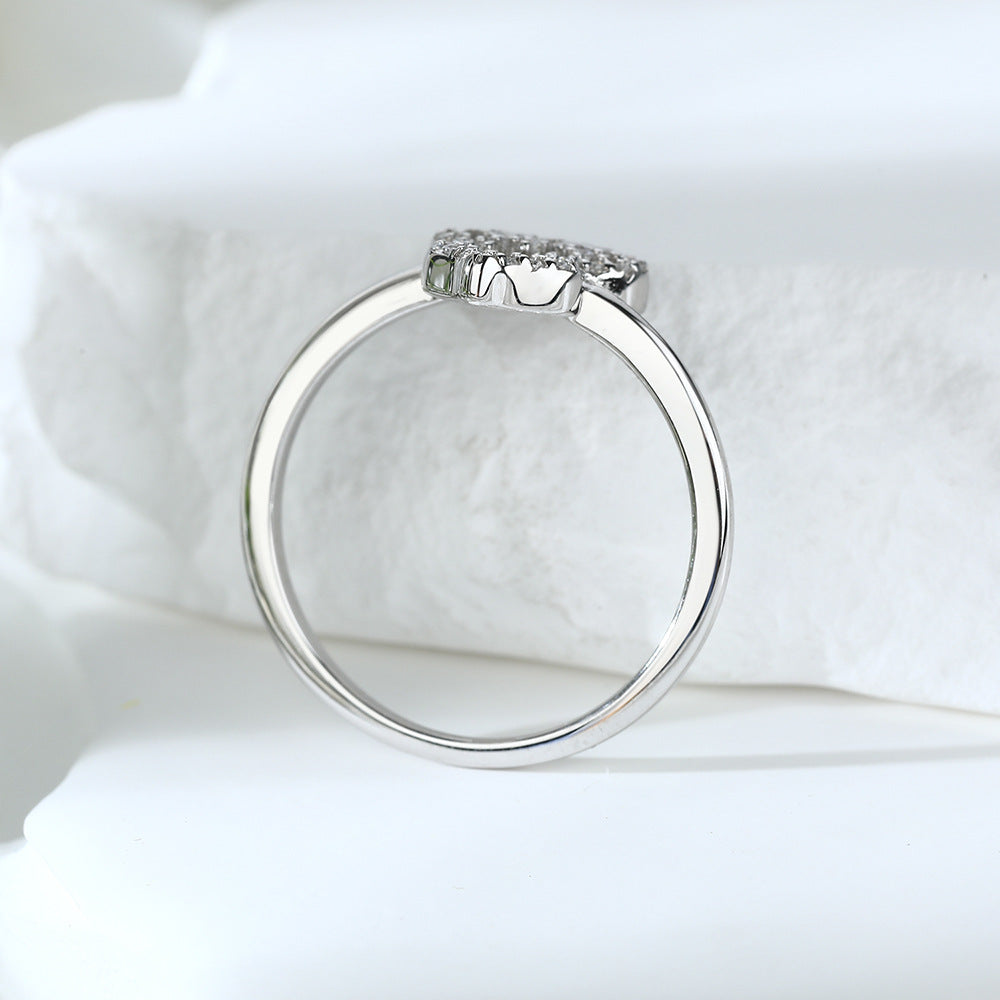 Damenring in Herzform mit glitzerndem Zirkonia-Besatz Shop Nory