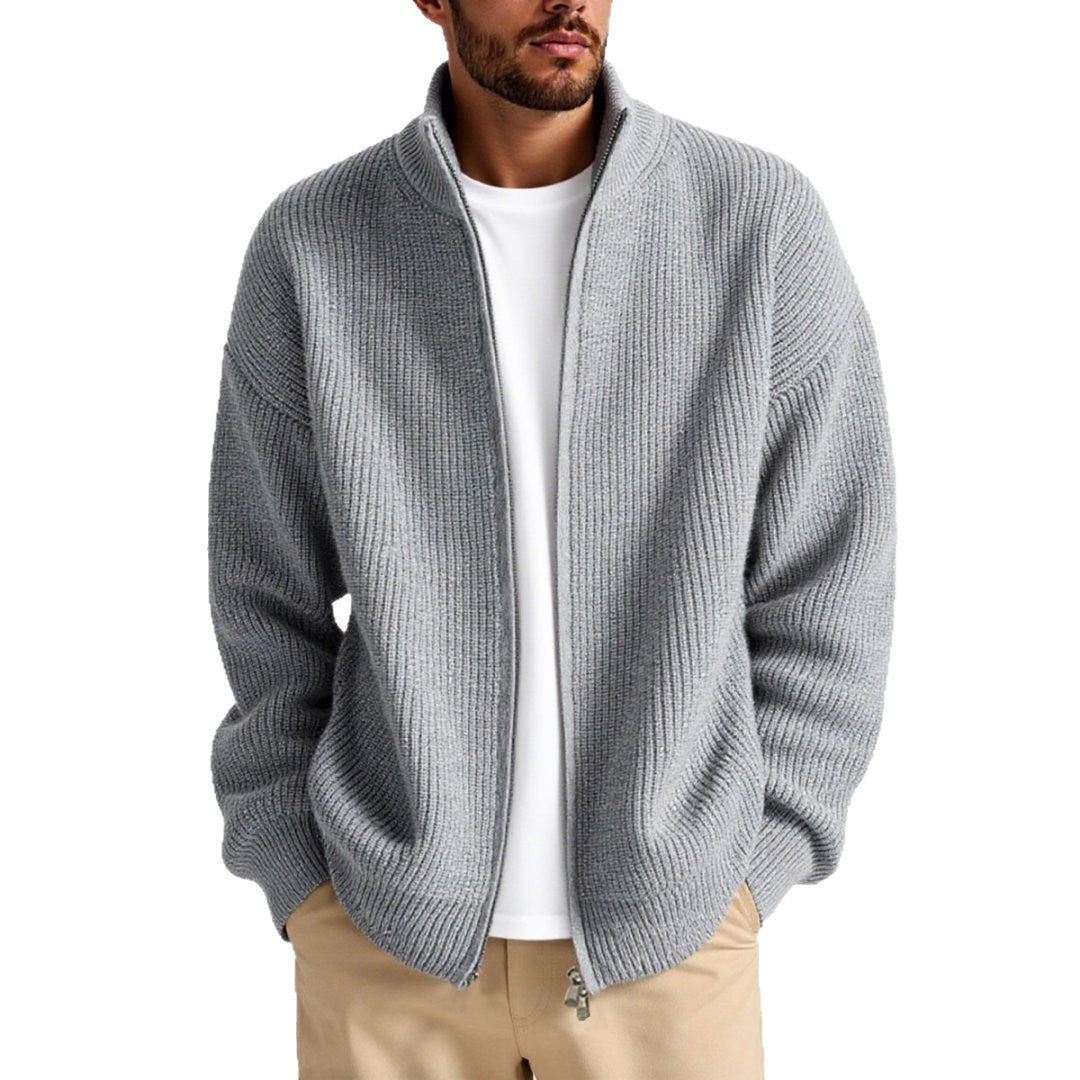 Herren Strickjacke mit hohem Kragen und praktischem Reißverschluss ShopNory