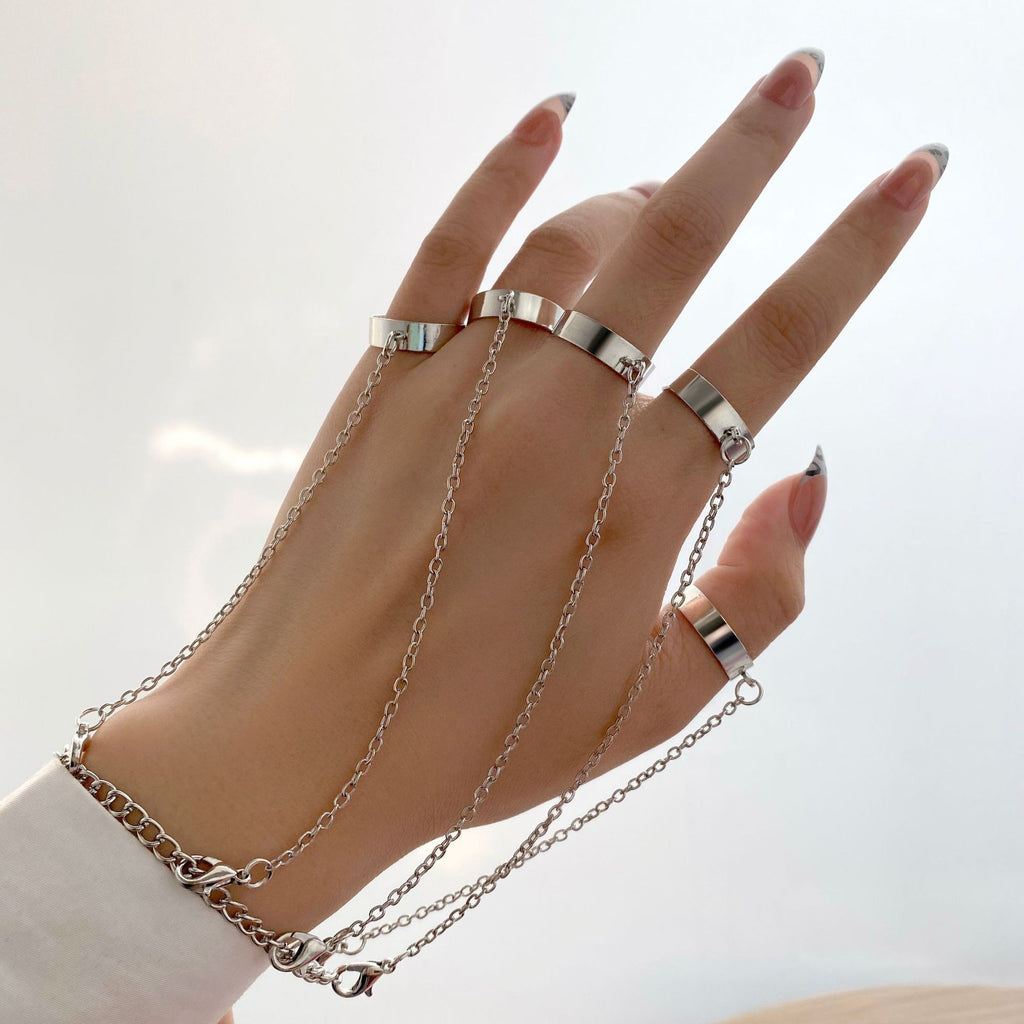 Damen Handkette aus elegantem Metall mit funkelnden Zirkonia Shop Nory
