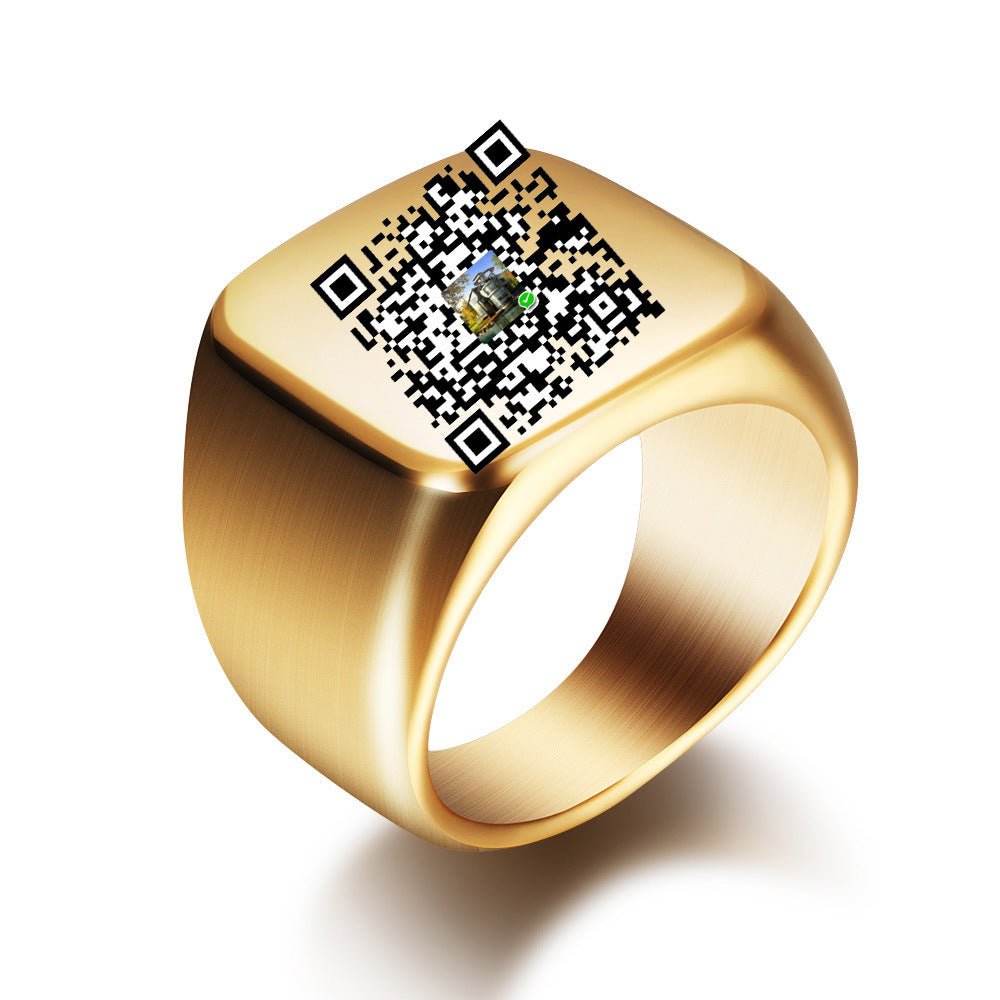 Herren QR-Code Siegelring Shop Nory