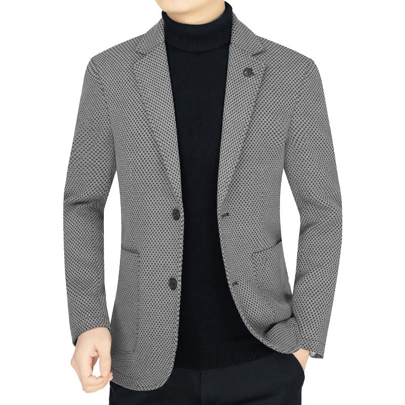 Herren Unstrukturiertes Slim-Fit ReisShop Norylazer aus strukturierter Strickoptik mit aufgesetzten Taschen Shop Nory