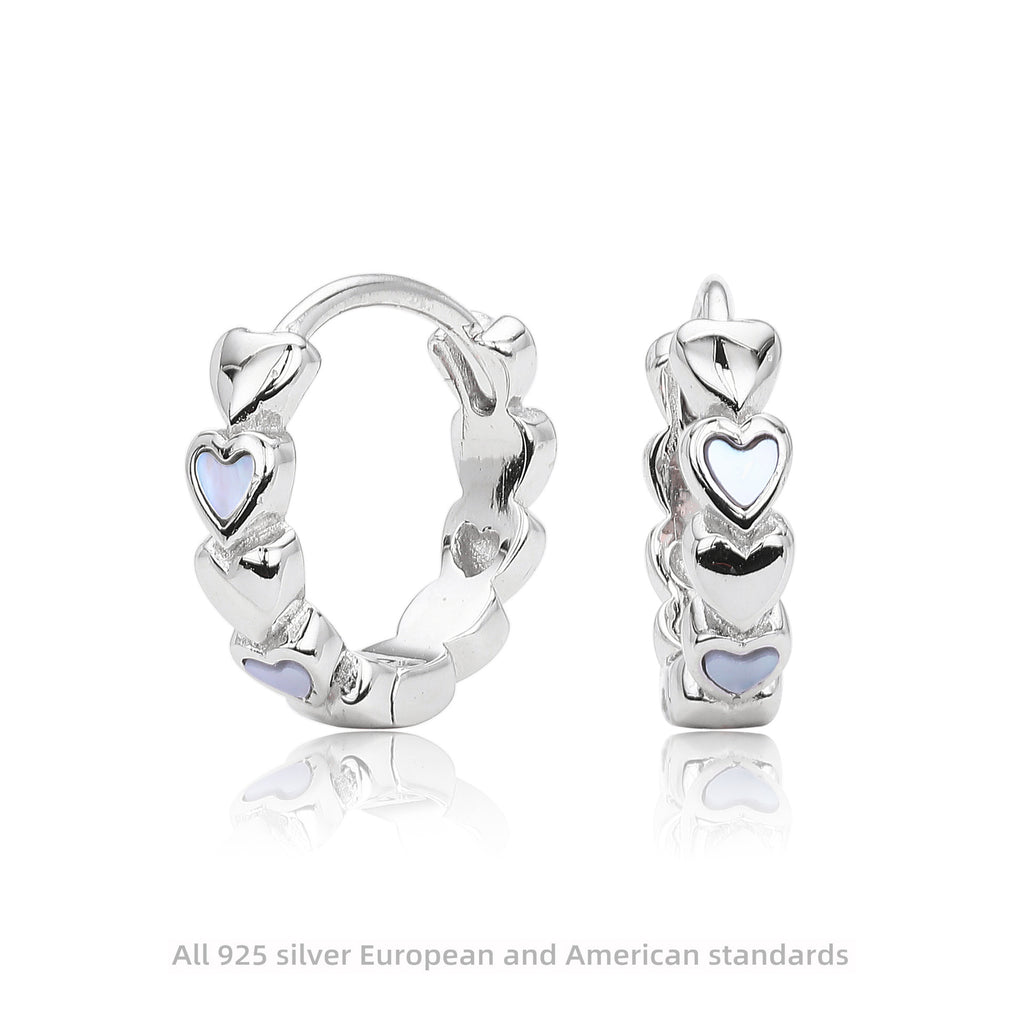 Damen Creolen mit Herzmotiven aus hochwertigem 925 Sterling Silber Shop Nory