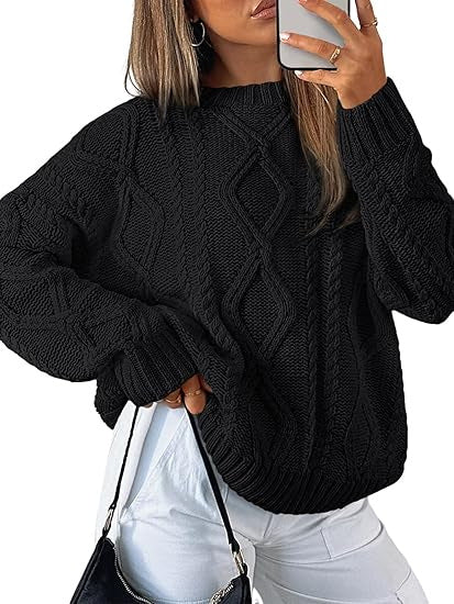 Damen Oversize-Zopfmuster-Pullover aus grobem Strick Shop Nory