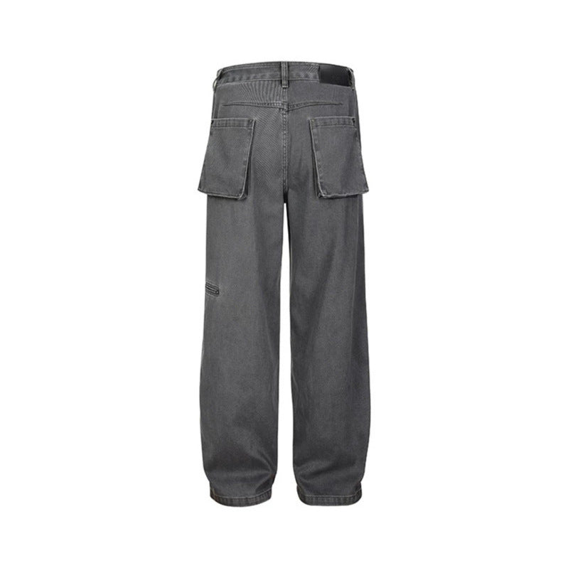 Herren Weite Canvas-Hose im Palazzoschnitt mit hoher Bundpassform und geradem Bein Shop Nory