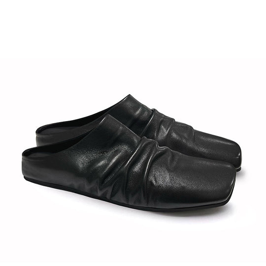 Damen Leder‑Mules mit quadratischer Zehenbox und gerafftem Schaft Shop Nory