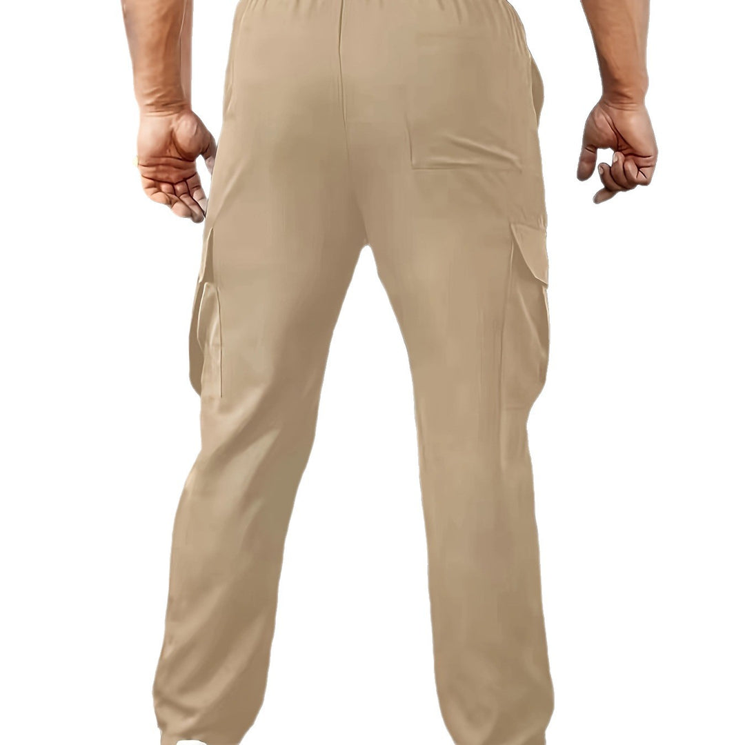 Herren Tapered Cargo-Jogginghose mit flachem Tunnelzug, Mehrfachtaschen & schmalem Knöchelsaum Shop Nory
