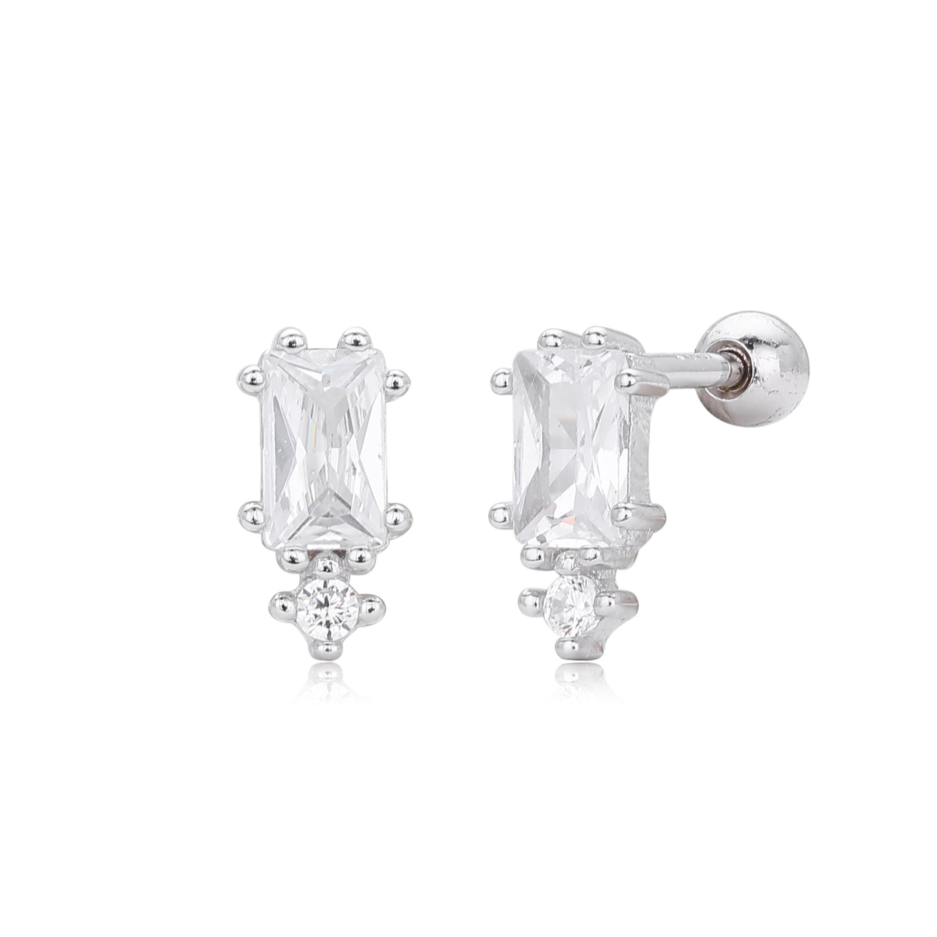 Damen Ohrstecker aus hochwertigem 925 Sterling Silber mit funkelnden 5A Zirkonen Shop Nory
