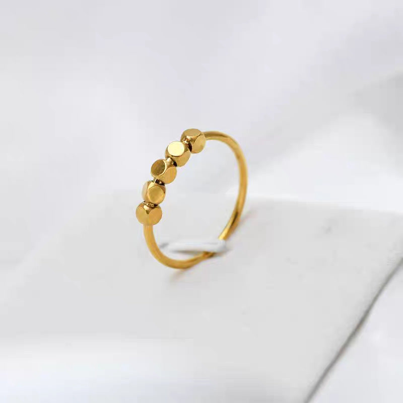 Damen Minimalistische Perlen Stapelring Shop Nory