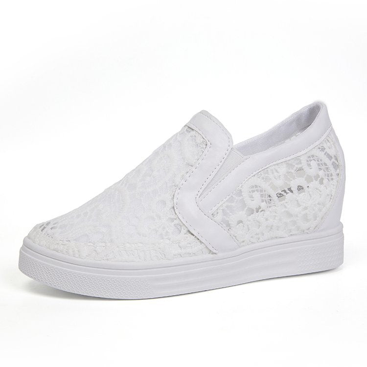 Damen Slip-On Keil-Sneaker mit Spitzen-Obermaterial Shop Nory