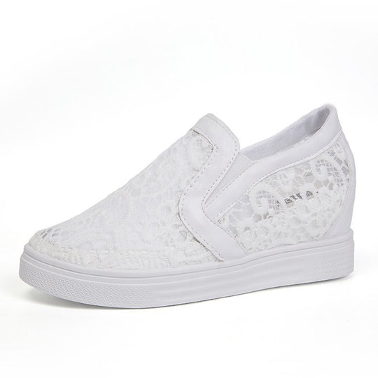 Damen Slip-On Keil-Sneaker mit Spitzen-Obermaterial Shop Nory