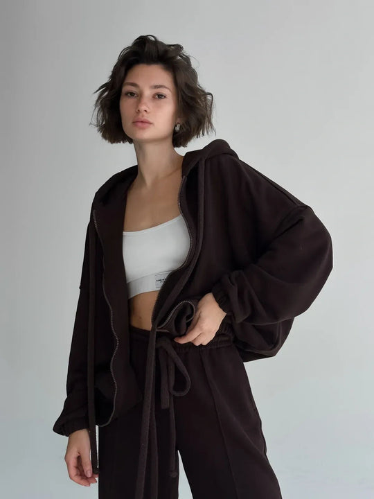 Damen Sweatanzug mit Jogginghose Set Shopnory