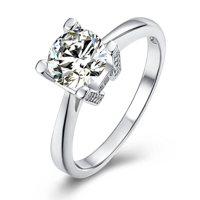 Damen Ring mit funkelndem Solitär und elegantem Zirkonia-Besatz Shop Nory