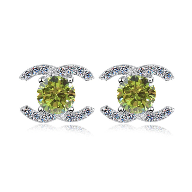 Damen-Ohrstecker mit buntem Kristall-Element und funkelndem Design Shop Nory