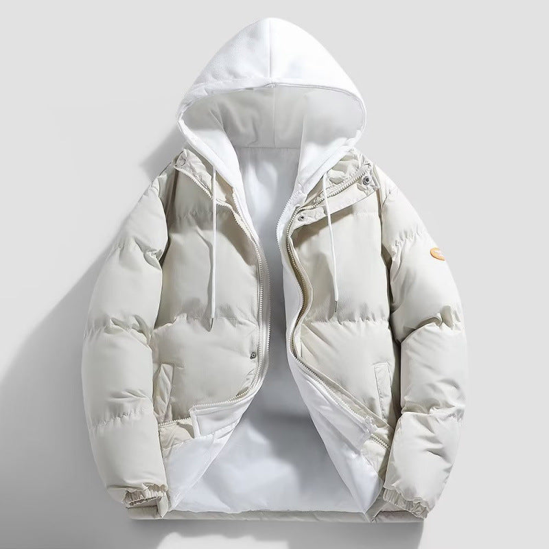 Herren Gepolsterte Winter-Steppjacke mit zweilagiger Kapuze und elastischen Bündchen Shop Nory