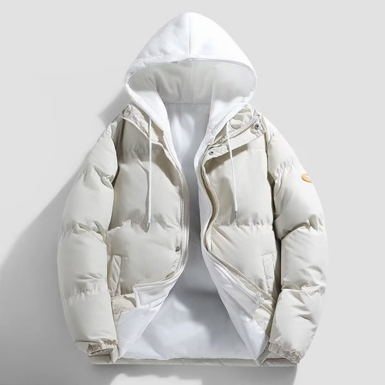 Herren Gepolsterte Winter-Steppjacke mit zweilagiger Kapuze und elastischen Bündchen Shop Nory
