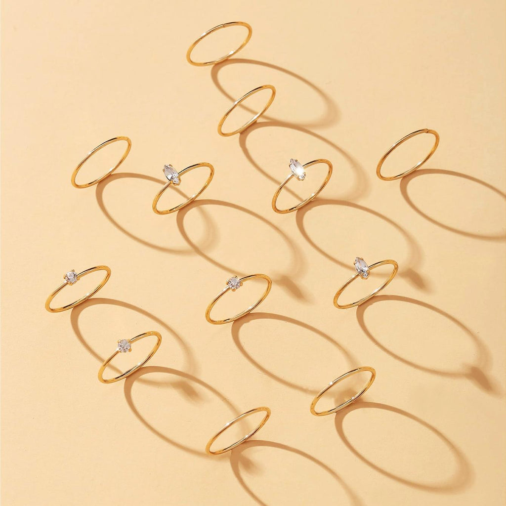 Damen Ring-Set mit funkelnden Zirkonia und minimalistischem Design Shop Nory