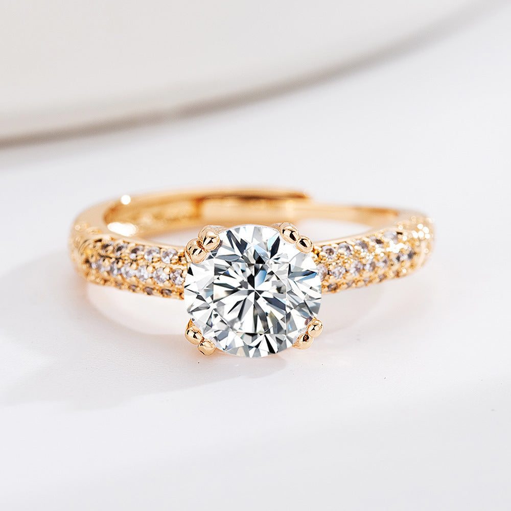 Damen Eleganter Schmuckring mit funkelndem Kristall Shop Nory