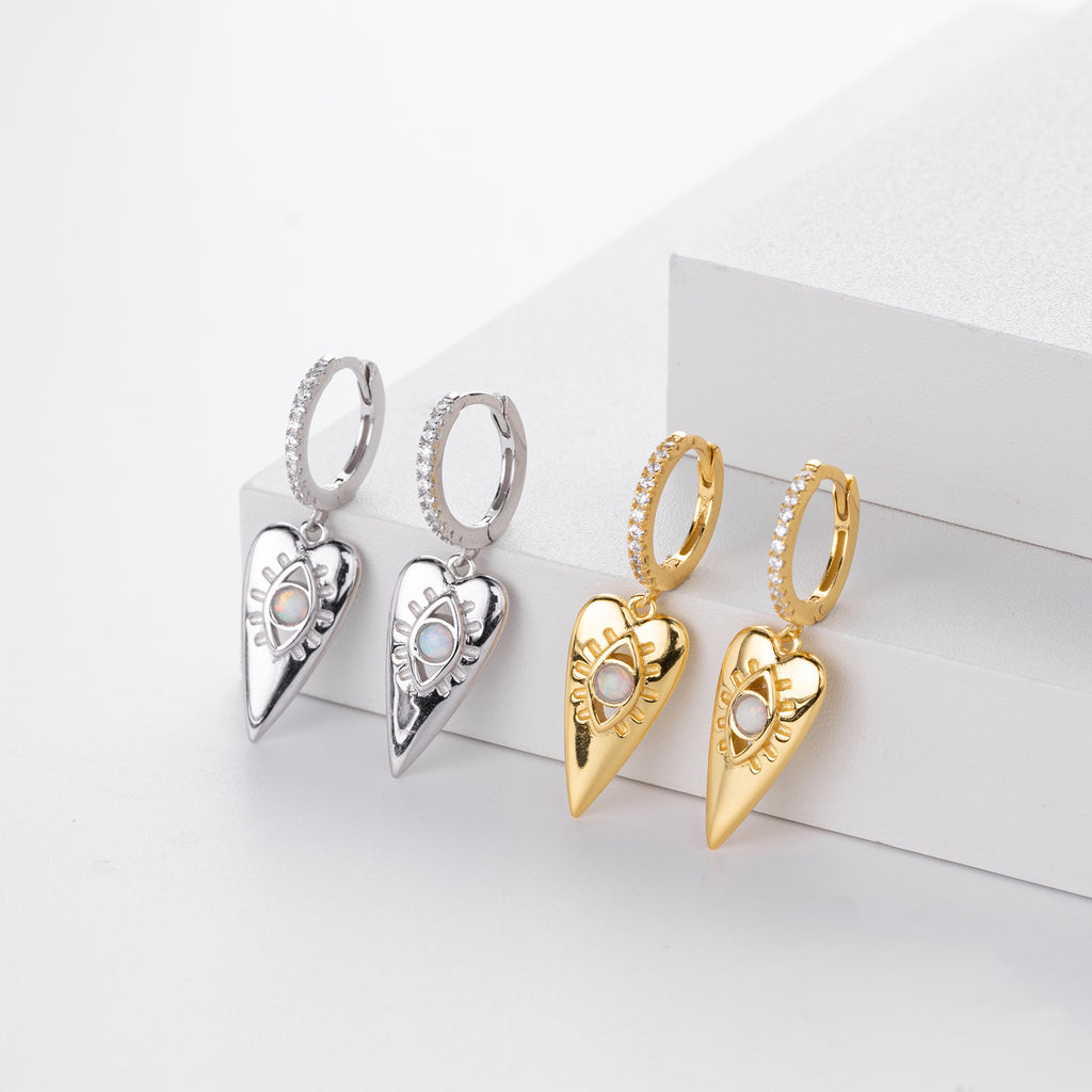 Damen Ohrhänger mit traumhaften Herzanhängern aus 925 Sterling Silber Shop Nory