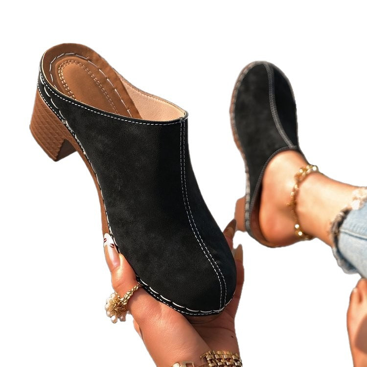 Damen Komfortable Clogs mit blockförmigem Absatz