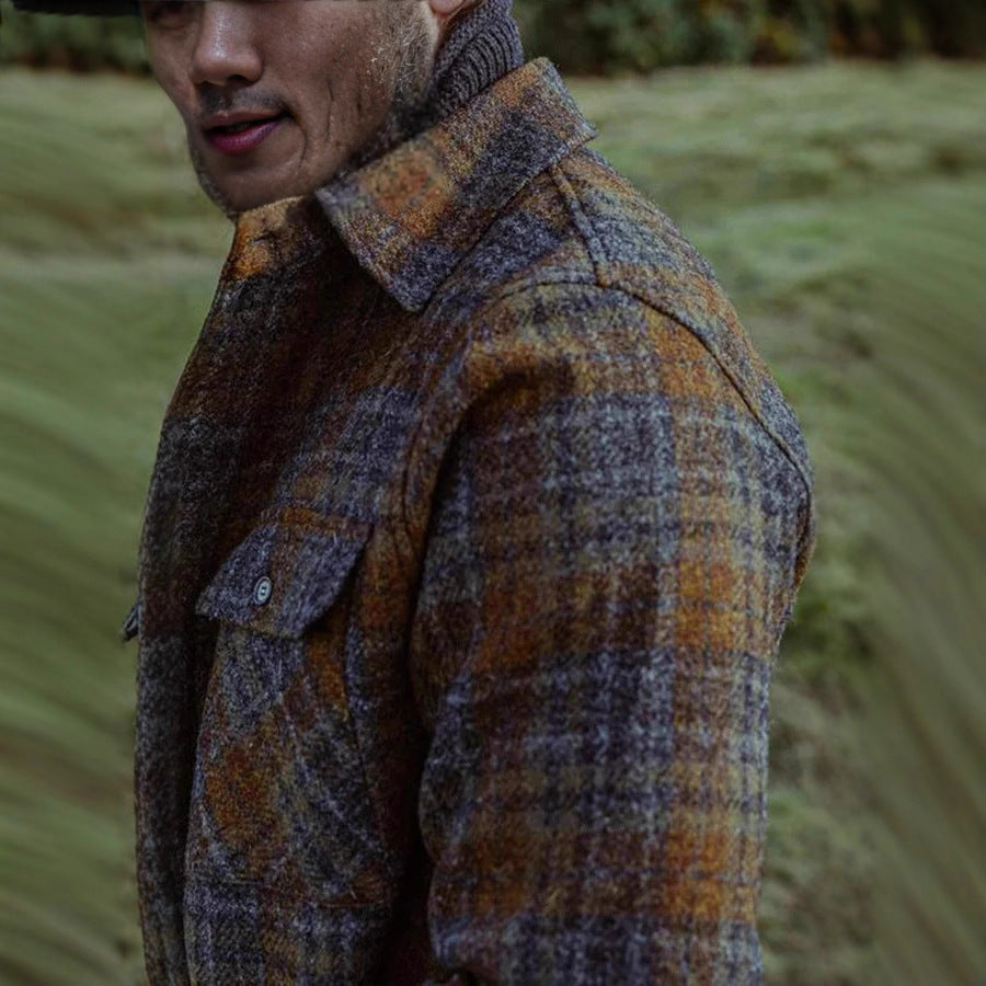 Herren Wollmix-Tweed-Hemdenjacke mit aufgesetzten Brusttaschen Shop Nory
