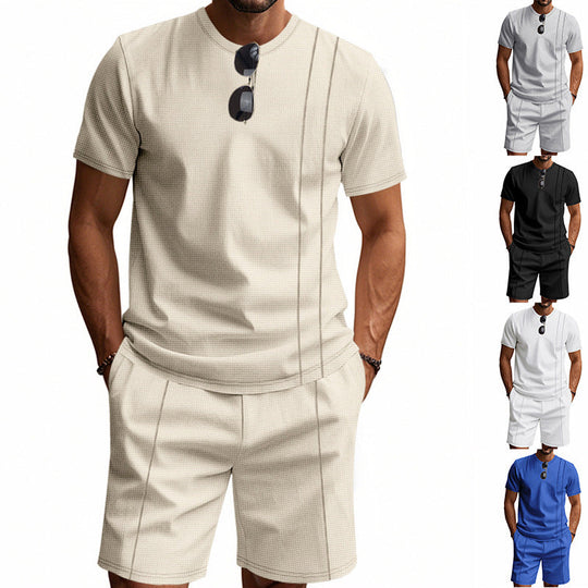 Herren Sportliches Kurzarm- und Shorts-Set aus atmungsaktivem Material