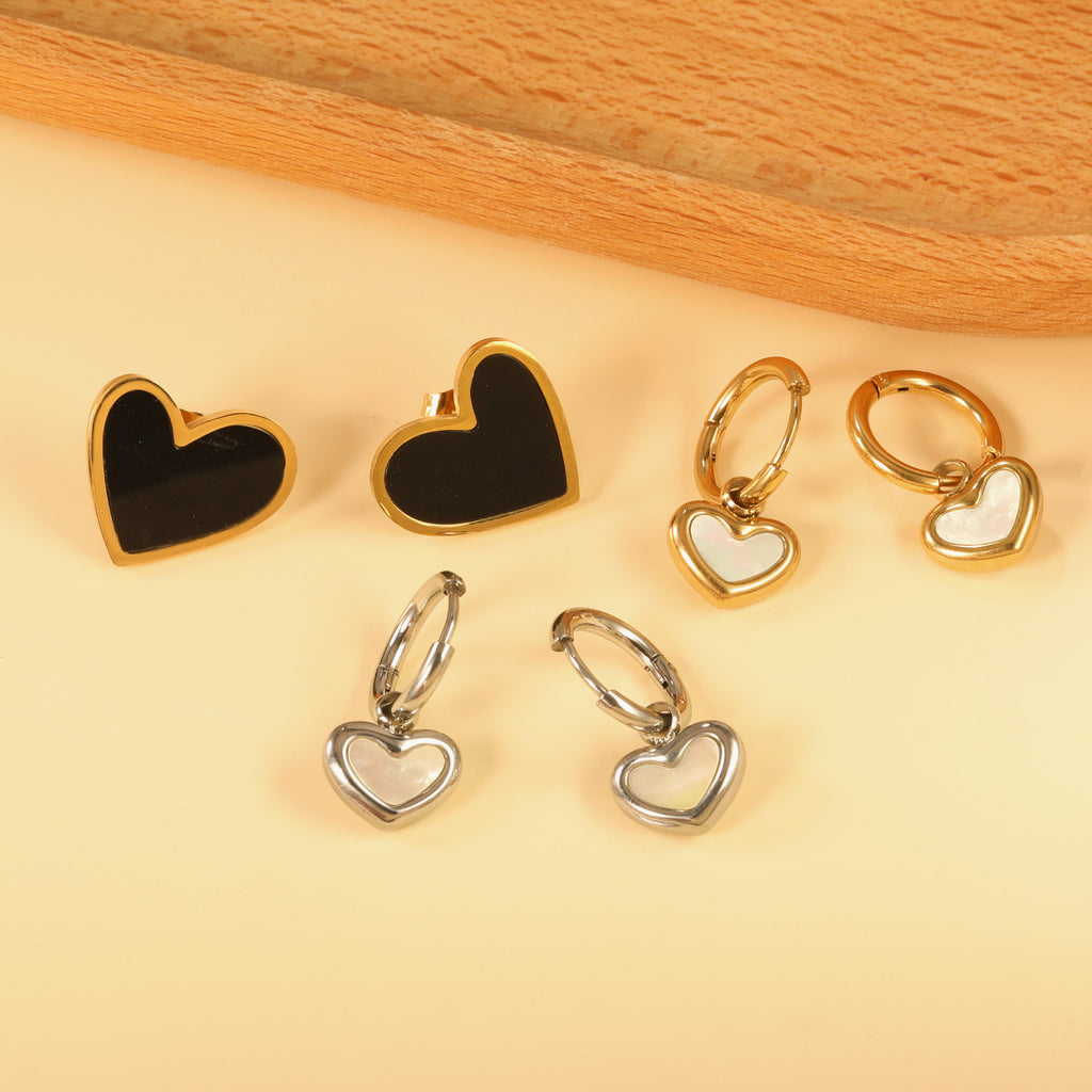 Damen Ohrhänger mit herzförmigem Design und elegantem Ringverschluss Shop Nory