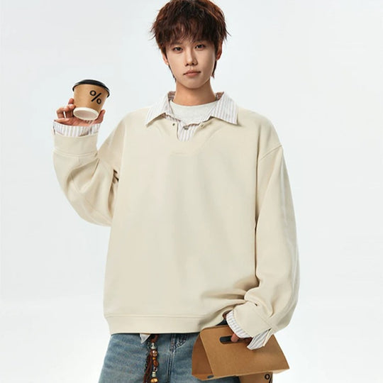 Herren Oversized Sweatshirt mit V-Notch-Kragen und Drop-Shoulder Shop Nory