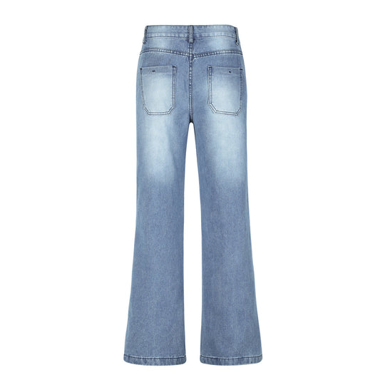 Damen Hochtaillierte weite Denim-Jeans im Palazzo-Schnitt Shop Nory