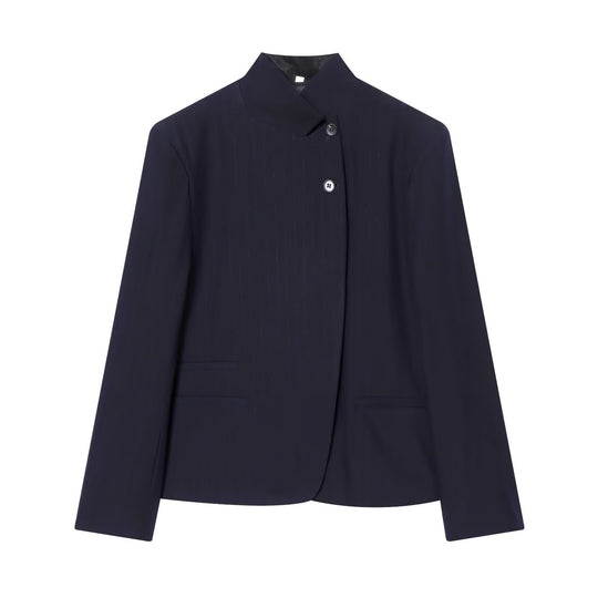 Damen Zweiteiliges Anzug-Set mit asymmetrischem Stehkragen-Blazer und weiter Palazzohose Shop Nory
