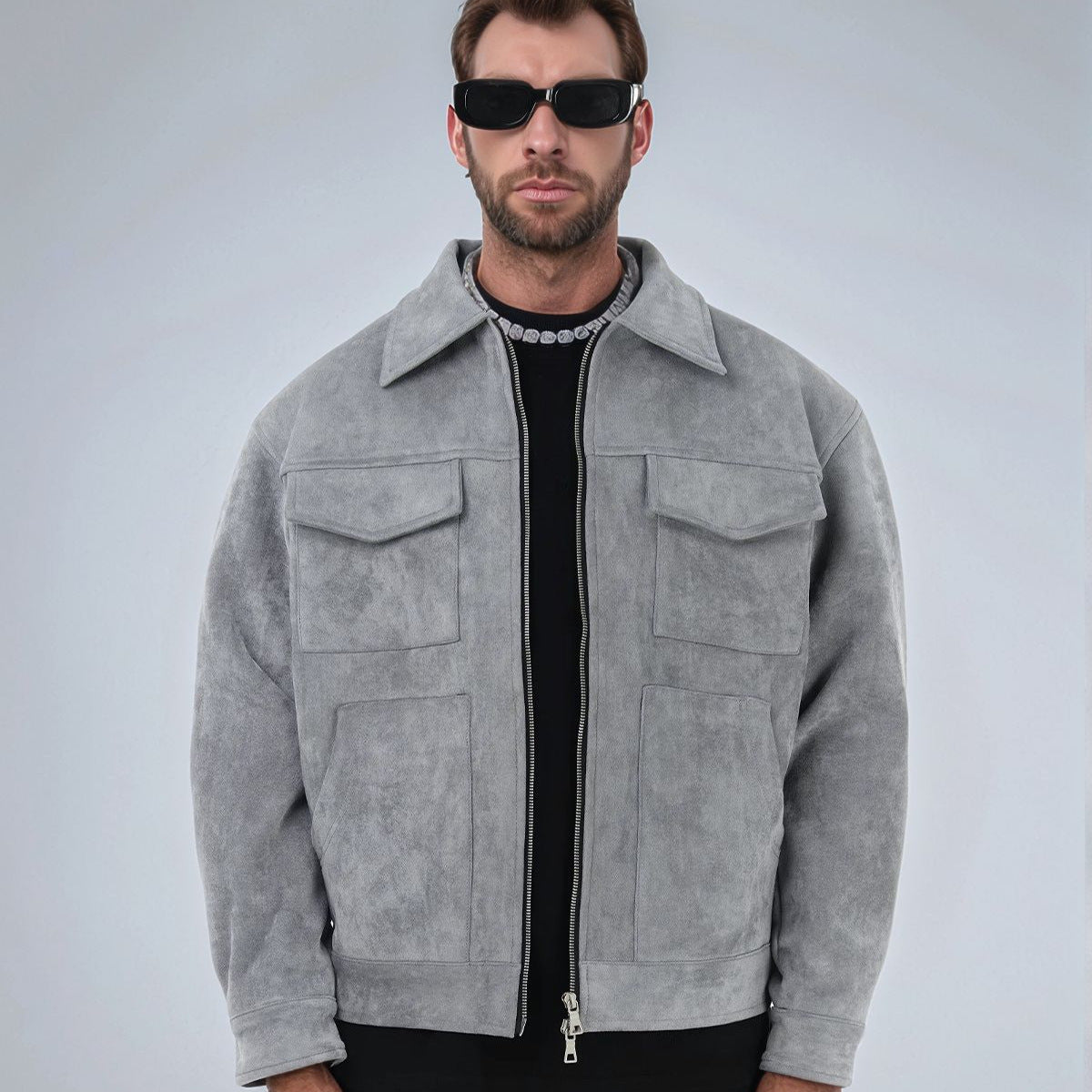 Herren lässige Suede Jacke