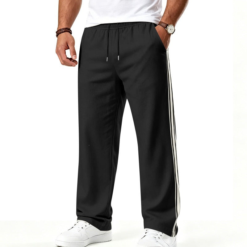 Herren Relaxte Trackhose mit seitlichem Doppelstreifen und elastischem Bund Shop Nory