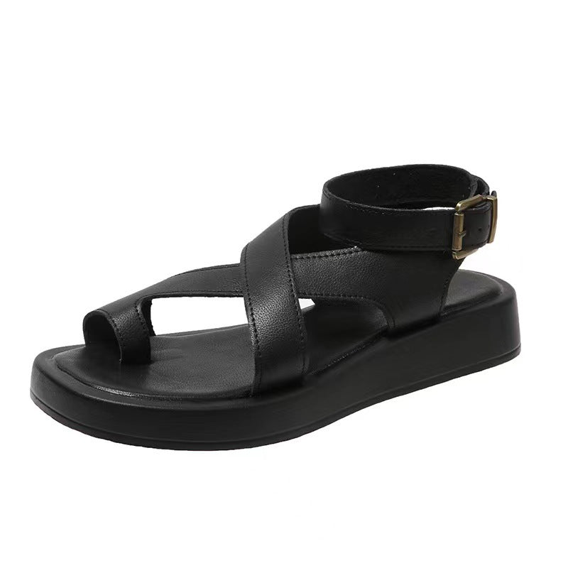 Damen Komfortable Zehentrenner-Sandalen mit verstellbarem Riemendesign