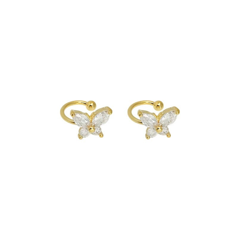 Damen Ohrstecker mit elegantem Blumenmotiv und funkelnden Kristallakzenten Shop Nory