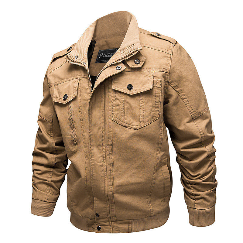 Herren robustes Canvas-Bomberblouson mit Epauletten, Pattentaschen und gerippten Bündchen Shop Nory