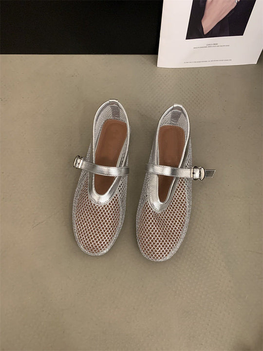 Damen Mesh-Slipper mit verstellbarem Riemen